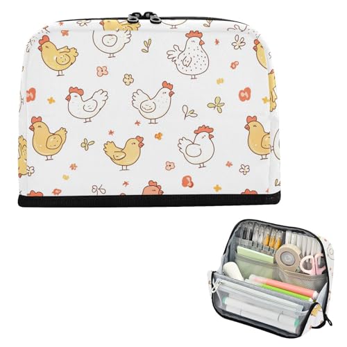 Federmäppchen, große Kapazität, aufrechte Aufbewahrungstasche, Reißverschluss, Stifthalter für Teenager, Jungen, Büro, Cartoon, niedliches Huhn, Weiß Federmäppchen, große Kapazität, aufrechte Aufbewahrungstasche, Reißverschluss, Stifthalter für Teenager, Jungen, Büro, Cartoon, niedliches Huhn, Weiß von Yoogain