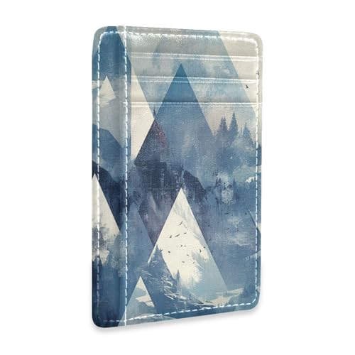 Geometrische Mountain-Geldbörse aus Leder, ultradünn, mit Geldklammer, RFID-blockierend, für Damen und Herren von Yoogain