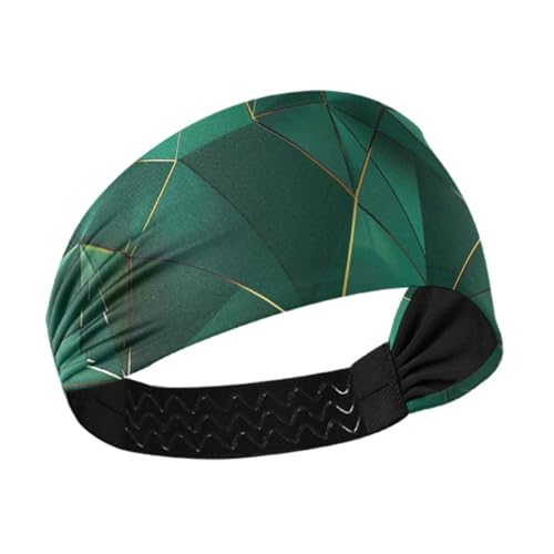 Geometrisches, kühlendes Stirnband in Metallic-Grün, elastische Haarbänder für Make-up, Basketball, Waschen des Gesichts von Yoogain