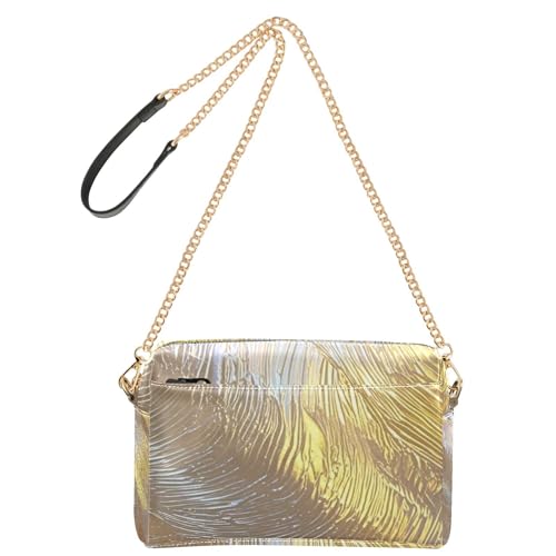 Goldfarbene Unregelmäßigkeits-Crossbody-Tasche für Damen, veganes Leder, Umhängetasche, wasserdicht, Schulterhandtaschen von Yoogain