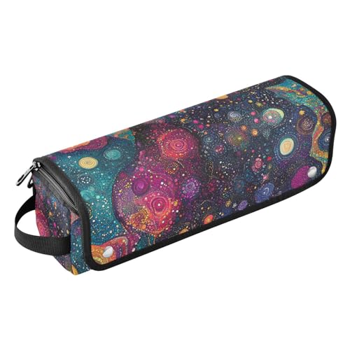 Haarwerkzeug-Reisetasche mit Eisenmatte, Lockenstab Reisehalter, Aufbewahrungstasche für Glätteisen, Lockenstab, Haartrockner, abstrakter kosmischer Staub, Planeten, Weltraum, Haar-Zubehör-Organizer von Yoogain