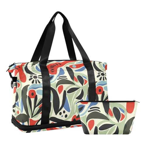 Hellgrün einzigartiges Design Reisen Marine Taschen Wochenendtaschen Turnbeutel Sporttasche mit verstellbarem Trainingsriemen Multifunktions, Hellgrün einzigartiges Design, 1 Size, Hellgrün von Yoogain