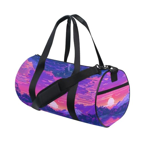 Hippie Reisetasche mit psychedelischer Landschaft, Schultertasche, Wochenendtasche, Übernachtungstasche, große Kapazität von Yoogain