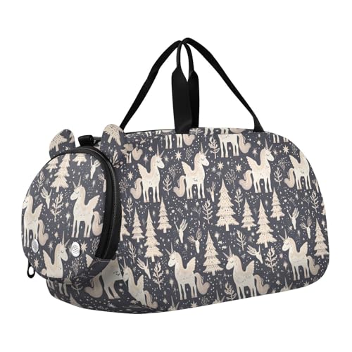 Jungle Unicorns Skandinavischer Stil Seesack mit Schuhfach Multifunktionale Sporttasche Reisetasche für Jungen und Mädchen von Yoogain