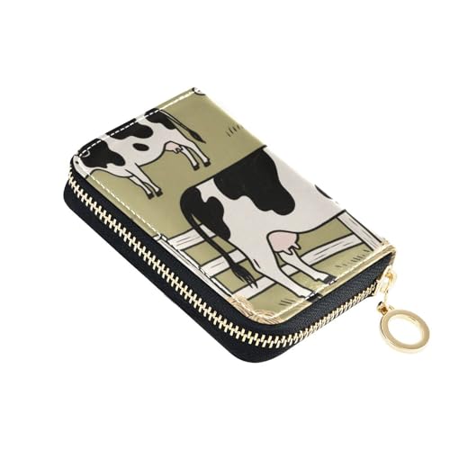 Kleine Geldbörse aus Leder im Retro-Stil für Karten mit RFID-blockierendem Kreditkartenetui mit Reißverschluss von Yoogain