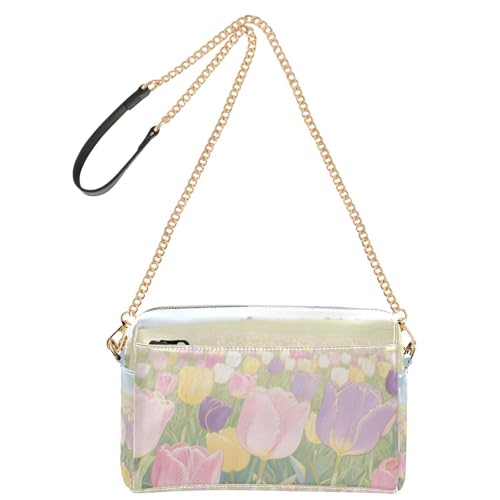 Kleine Umhängetasche, Motiv: Frühlingsblumengarten, veganes Leder, wasserdichte Handtasche für Reisen Kleine Umhängetasche, Motiv: Frühlingsblumengarten, veganes Leder, wasserdichte Handtasche für Reisen von Yoogain