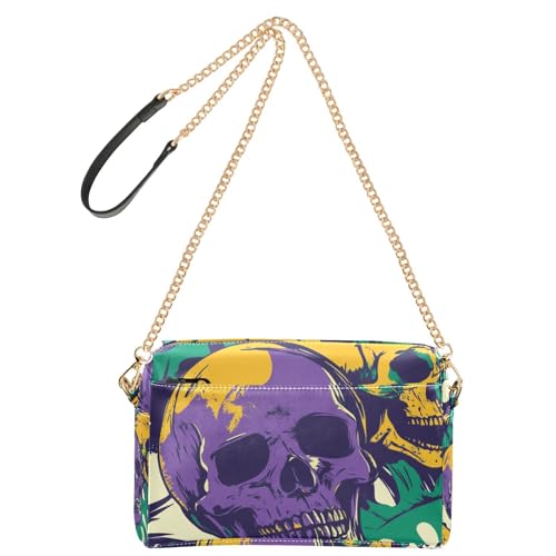 Kleine Umhängetasche für Damen, veganes Leder, Geldbörsen, wasserdicht, Violett / Gelb von Yoogain