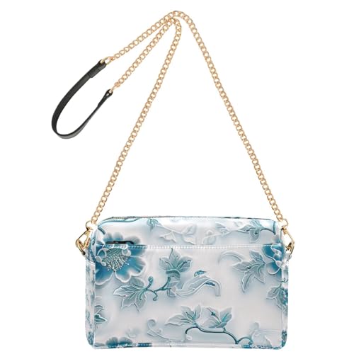 Kleine Umhängetasche im chinesischen Stil, Jadeblau, veganes Leder, Umhängetasche, Reißverschluss, Schultertasche, Handtasche für Reisen Kleine Umhängetasche im chinesischen Stil, Jadeblau, veganes Leder, Umhängetasche, Reißverschluss, Schultertasche, Handtasche für Reisen von Yoogain