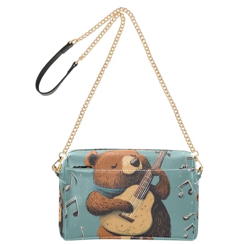 Kleine Umhängetasche mit Cartoon-Bär, für Damen, veganes Leder, Umhängetasche, wasserdicht, Damen-Schulterhandtaschen von Yoogain