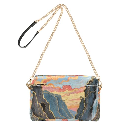Mountain Clouds Beauty Umhängetasche für Damen, veganes Leder, Umhängetasche, wasserdicht, Schulterhandtaschen Mountain Clouds Beauty Umhängetasche für Damen, veganes Leder, Umhängetasche, wasserdicht, Schulterhandtaschen von Yoogain