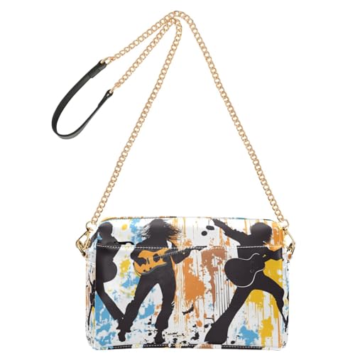 Music Legendary Tones Gitarren-Crossbody-Tasche für Damen, veganes Leder, Umhängetasche, Reißverschluss, Schultertasche Music Legendary Tones Gitarren-Crossbody-Tasche für Damen, veganes Leder, Umhängetasche, Reißverschluss, Schultertasche von Yoogain