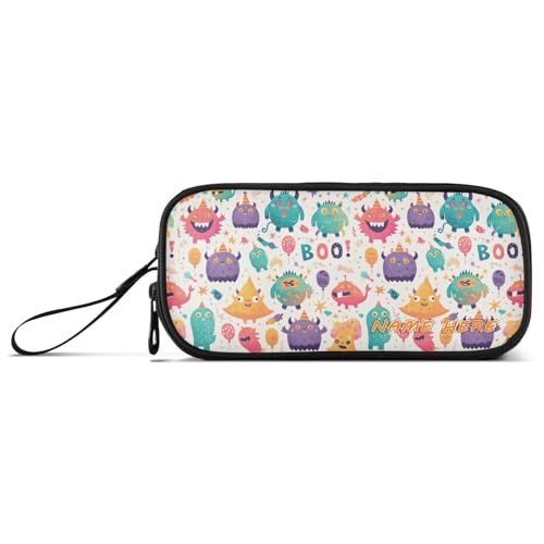 Personalisierbares Cartoon-Monster-Boo-Nylon-Federmäppchen mit großem Fassungsvermögen, Federmäppchen, Schreibwaren für elementare Preppy von Yoogain