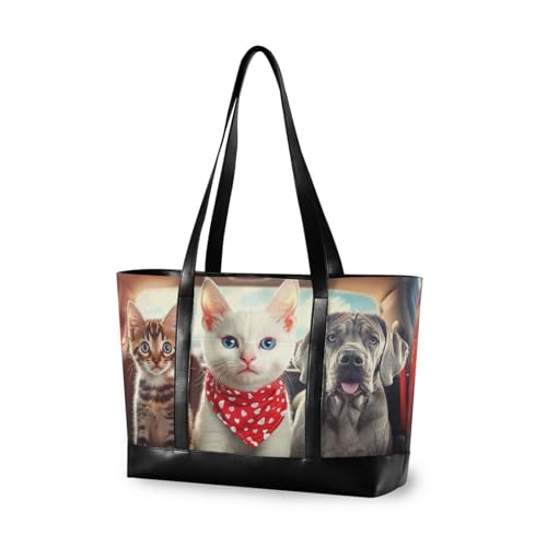 Realistische Katzen- und Hundefotografie, wasserdichte Handtaschen für Frauen mit Reißverschluss, Tragetaschen für Lehrer mit Windel, Maletin ejecutivo para mujer von Yoogain