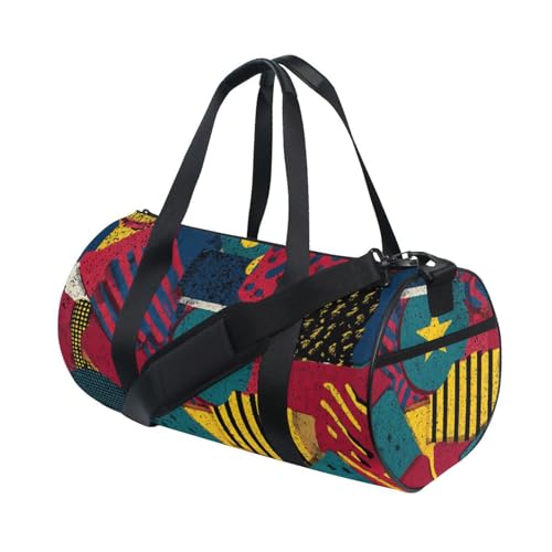 Retro Geometic Star Rot Abstrakt Gepäck Reisetasche Große Turnbeutel Sport Große Kapazität von Yoogain