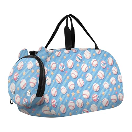 Sporttasche mit Baseball-Cartoon-Motiv, Pastellfarben, mit Schuhfach, multifunktional, für Jungen und Mädchen Sporttasche mit Baseball-Cartoon-Motiv, Pastellfarben, mit Schuhfach, multifunktional, für Jungen und Mädchen von Yoogain