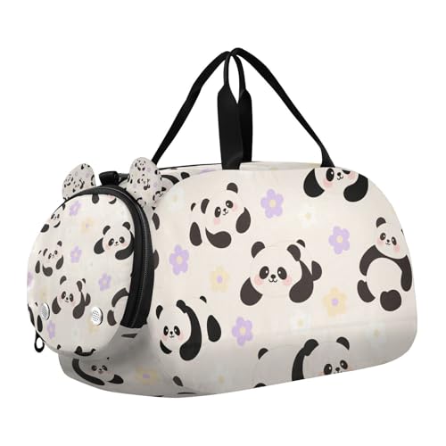 Sporttasche mit niedlichem Cartoon-Motiv, Motiv: weißer Panda, mit Schuhfach, leicht, für Strand, Schwimmen, Pool, Sport Sporttasche mit niedlichem Cartoon-Motiv, Motiv: weißer Panda, mit Schuhfach, leicht, für Strand, Schwimmen, Pool, Sport von Yoogain