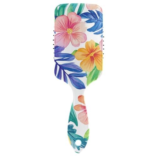 Summer Tropical Flowers Antistatische Bürsten für schwarze Frauen, Kopfhaut-Massagebürste für nasses Haar mit ergonomischem Griff, Cepillo para peinar von Yoogain