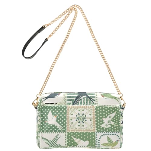 Umhängetasche für Damen, veganes Leder, gepunktet, wasserdicht, Grün von Yoogain