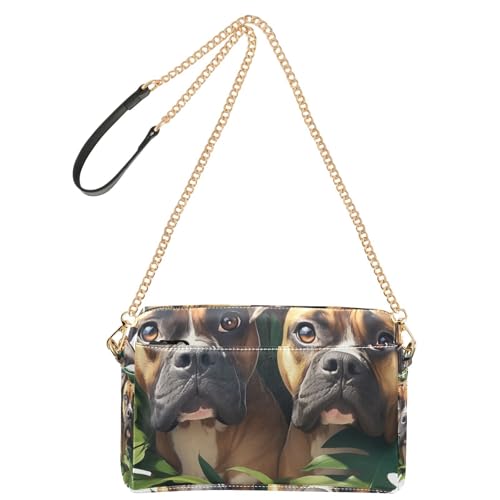 Umhängetasche mit 3D-Hunde-Cartoon-Motiv, veganes Leder, lässige Geldbörse, Cross-Body-Reißverschluss, Schultertasche für Damen von Yoogain