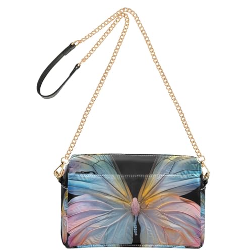 Umhängetasche mit Schmetterlingsmotiv für Damen, veganes Leder, lässige Geldbörse, wasserdicht, Schulterhandtaschen von Yoogain