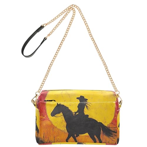 Western Cowgirl Kleine Umhängetasche, veganes Leder, Umhängetasche, Reißverschluss, Schultertasche für Reisen von Yoogain