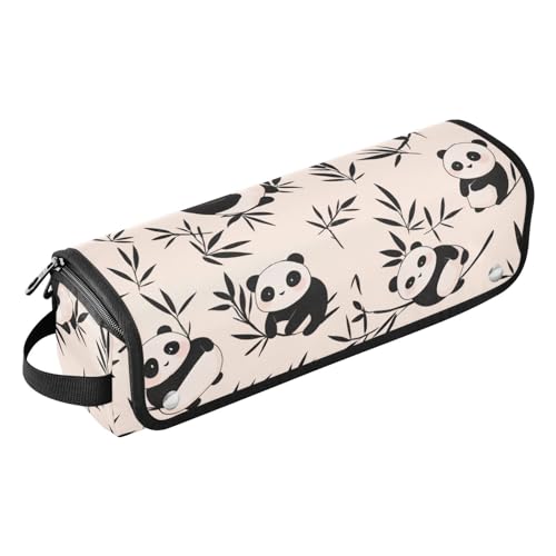 Yoogain 2-in-1-Haar-Werkzeug-Organizer mit hitzebeständiger Matte, tragbarer Haarstyling-Werkzeug-Organizer für heiße Werkzeuge, Lockenstab und Glätteisen, Haarvolumizer, niedliches Tier, Panda von Yoogain