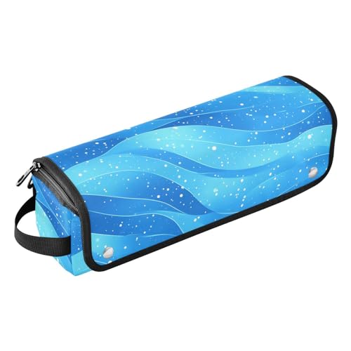 Yoogain 2-in-1-Haar-Werkzeug-Organizer und hitzebeständige Matte mit Reißverschluss, Aufbewahrungstasche für heiße Werkzeuge, Lockenstab und Glätteisen, Volumizer Styler, abstrakte Glitzer-blaue von Yoogain