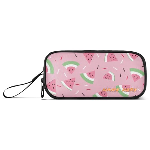 Yoogain Anpassbare Wassermelonen-Nylon-Federmäppchen für Jungen, hohe Kapazität, Federmäppchen für Schule, Schreibwaren, Organizer für College-Männer von Yoogain