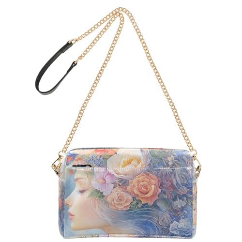 Yoogain Beautiful Girl Flowers Small Crossbody Bag Women Vegan Leather Women's Purses Zip Shoulder Handbag Yoogain Beautiful Girl Flowers Small Crossbody Bag Women Vegan Leather Women's Purses Zip Shoulder Handbag von Yoogain