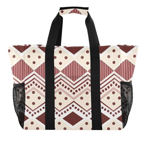 Yoogain Boho Retro rot braun gestreifte Utility Tote faltbare Strandtasche Tote Wasserabweisend Wiederverwendbare Taschen für Einkäufe Canvas Canvas Wäschesäcke, Boho Retro Rot Braun Streifen, 1 size Yoogain Boho Retro rot braun gestreifte Utility Tote faltbare Strandtasche Tote Wasserabweisend Wiederverwendbare Taschen für Einkäufe Canvas Canvas Wäschesäcke, Boho Retro Rot Braun Streifen, 1 size von Yoogain