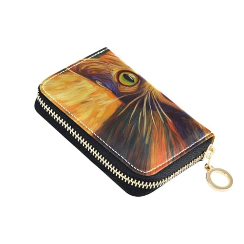 Yoogain Bunte Kreditkartenetui aus Leder für Damen, mit 9 Kartenfächern, RFID-blockierendem Kartenhalter mit Reißverschluss von Yoogain