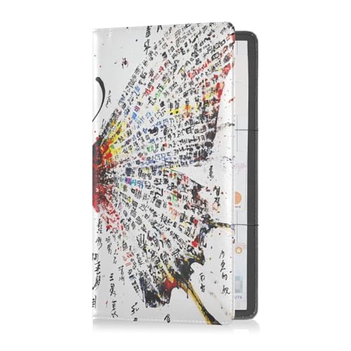 Yoogain Chinesische Schriftzeichen Schmetterling einzigartige Kunst Leder Auto Registrierung Versicherung & Ausweishalter Auto Brieftasche Etui Organizer für Führerschein, Karten und wichtige von Yoogain