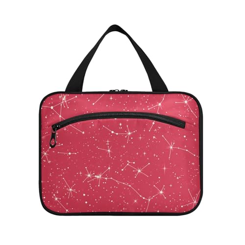 Yoogain Constellation French Art hängende Reise-Kulturbeutel für Frauen mit Haken, niedliches Designer-Kulturset für Erwachsene, Ausflug, Bolsa Para Maquillaje L, Sternbild französische Kunst, Large von Yoogain