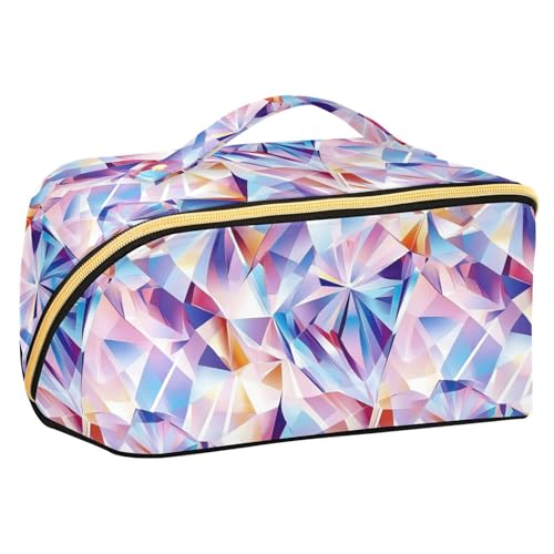 Yoogain Diamonds Kulturbeutel mit Trennwänden, stilvolle Kosmetiktasche für Damen, Reisegröße, Zubehör von Yoogain