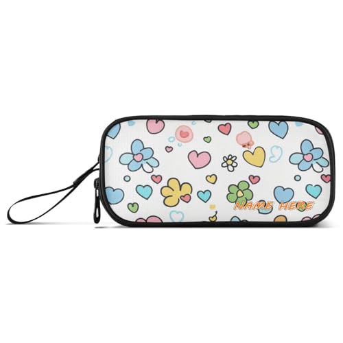 Yoogain Farbenfrohes Federmäppchen mit Cartoon-Blumen, niedliches Nylon, großes Fassungsvermögen, großes Federmäppchen mit Reißverschluss, für College-Frauen von Yoogain