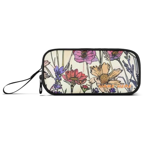 Yoogain Federmäppchen, bunt, Lavendel, Garten, Nylon, großes Fassungsvermögen, Federmäppchen, Schreibwaren-Tasche für College-Männer von Yoogain