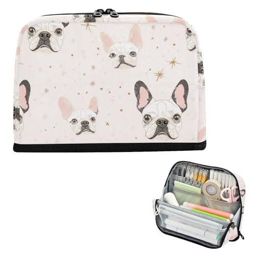 Yoogain Federmäppchen, große Kapazität, Make-up-Tasche, niedlicher Organizer, Box für adrette Reisen, Cartoon, niedlicher weißer Hund von Yoogain