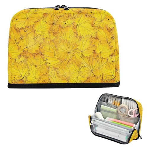 Yoogain Federmäppchen, große Kapazität, aufrechte Aufbewahrungstasche, weiches Etui, Stifthalter für Lehrer, Kindergarten, Kanada, gelbes Ahornblatt, Schönheit von Yoogain