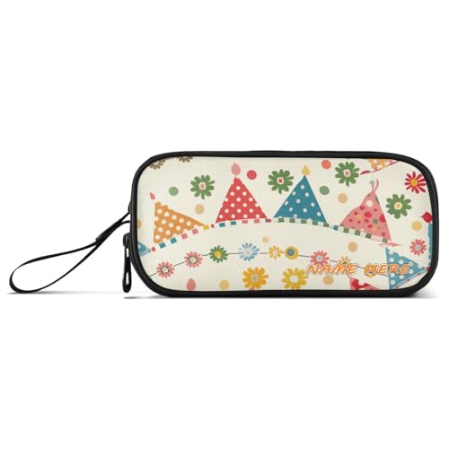 Yoogain Federmäppchen aus Nylon, mit buntem Flaggen-Design, mit hoher Kapazität, Reißverschluss, Schreibwaren-Organizer für Schulkinder von Yoogain