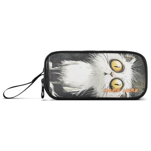 Yoogain Federmäppchen mit Cartoon-Katze, Nylon, großes Fassungsvermögen, College-Federmäppchen, Schreibwaren-Organizer für Mittelschule, Jugendliche von Yoogain