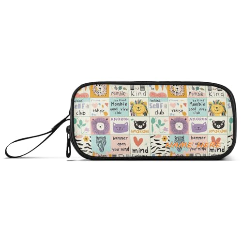 Yoogain Federmäppchen mit Cartoon-Tiermotiven, Nylon, für Teenager, großes Fassungsvermögen, Schulmäppchen, Schreibwaren-Tasche für High-School-Frauen von Yoogain