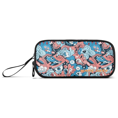 Yoogain Federmäppchen mit Reißverschluss, Motiv: blauer Himmel, niedliches Design, Nylon, mit Reißverschluss, hohe Kapazität, Federmäppchen, Schreibwaren-Organizer für Büro, Erwachsene von Yoogain