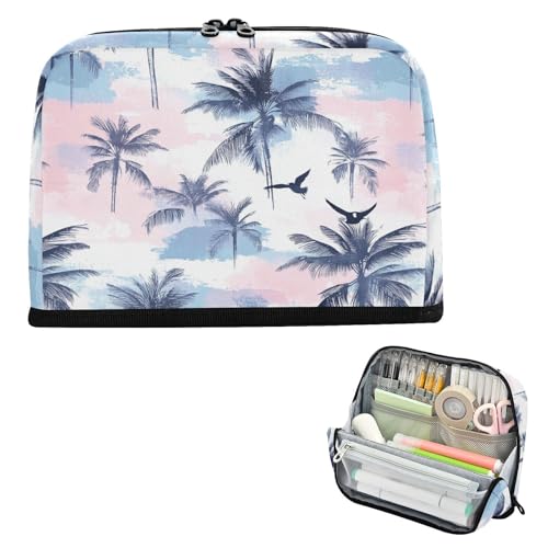 Yoogain Federmäppchen mit großem Fassungsvermögen, großes Fassungsvermögen, Schreibwaren-Organizer für Herren, adretter Schulbedarf, tropische Kokosnussbaum-Aquarellfarbe Yoogain Federmäppchen mit großem Fassungsvermögen, großes Fassungsvermögen, Schreibwaren-Organizer für Herren, adretter Schulbedarf, tropische Kokosnussbaum-Aquarellfarbe von Yoogain