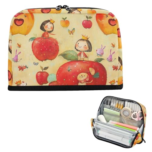 Yoogain Federmäppchen mit großer Kapazität, Make-up-Tasche, einfache Schreibwaren-Tasche für Herren, adrett, Schule, Cartoon, Obst, Prinzessin, niedlich von Yoogain