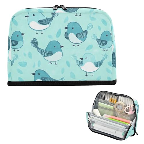 Yoogain Federmäppchen mit großer Kapazität, Make-up-Tasche, leicht, Schreibwaren, Federmäppchen für Teenager, Elementar, Cartoon, niedlicher Vogel, Türkis Yoogain Federmäppchen mit großer Kapazität, Make-up-Tasche, leicht, Schreibwaren, Federmäppchen für Teenager, Elementar, Cartoon, niedlicher Vogel, Türkis von Yoogain