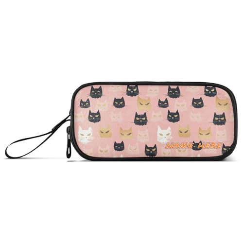 Yoogain Federmäppchen mit niedlichem Cartoon-Motiv, Katze, Nylon, großes Fassungsvermögen, großes Federmäppchen mit Reißverschluss, Schreibwaren-Organizer für College-Teens von Yoogain