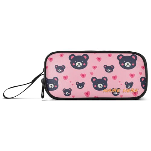 Yoogain Federmäppchen mit niedlichem Tierbär, Cartoon, Nylon, großes Fassungsvermögen, Federmäppchen mit Fächern, Schreibwaren-Organizer für Frauen der Mittelschule von Yoogain