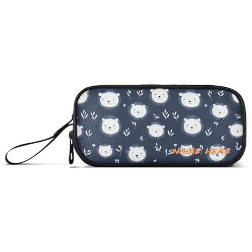 Yoogain Federmäppchen mit niedlichem weißem Bär, Nylon, Schulbedarf, großes Fassungsvermögen, Federmäppchen, Schulbedarf, Schreibwaren für High School Frauen von Yoogain