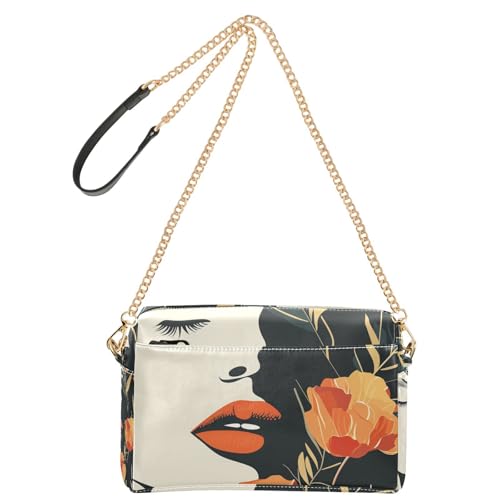 Yoogain Flowers Beauty Damen-Umhängetasche, klein, veganes Leder, Croos, Geldbörse, Reißverschluss, Schulterhandtaschen von Yoogain