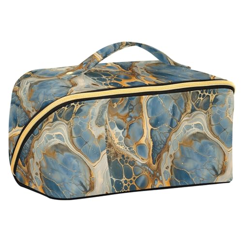 Yoogain Golden Marblexture Kosmetiktasche mit Trennwänden, stilvolle Kosmetiktasche für Damen, vertikal, freistehend Yoogain Golden Marblexture Kosmetiktasche mit Trennwänden, stilvolle Kosmetiktasche für Damen, vertikal, freistehend von Yoogain